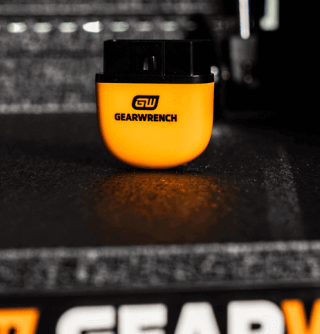 GWSCAN sitting in the top of a GEARWRENCH tool chest