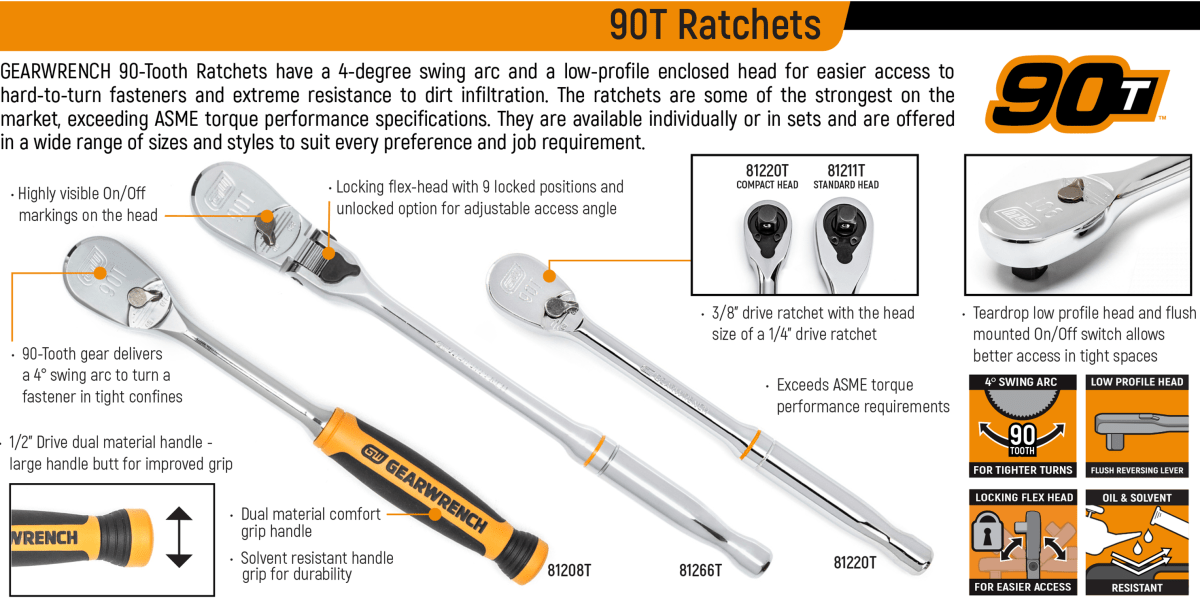 GEARWRENCH 90T Products Ratchets Ratcheting Wrenches