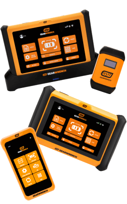 GEARWRENCH SMART Diagnostic Tablets (GWSMART10, GWSMART07, and GWSMART05) on a transparent background