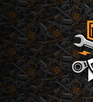 GEARWRENCH Garage at SEMA 2026 logo featuring crossed wrenches and a garage-themed emblem on a background pattern of GEARWRENCH tools