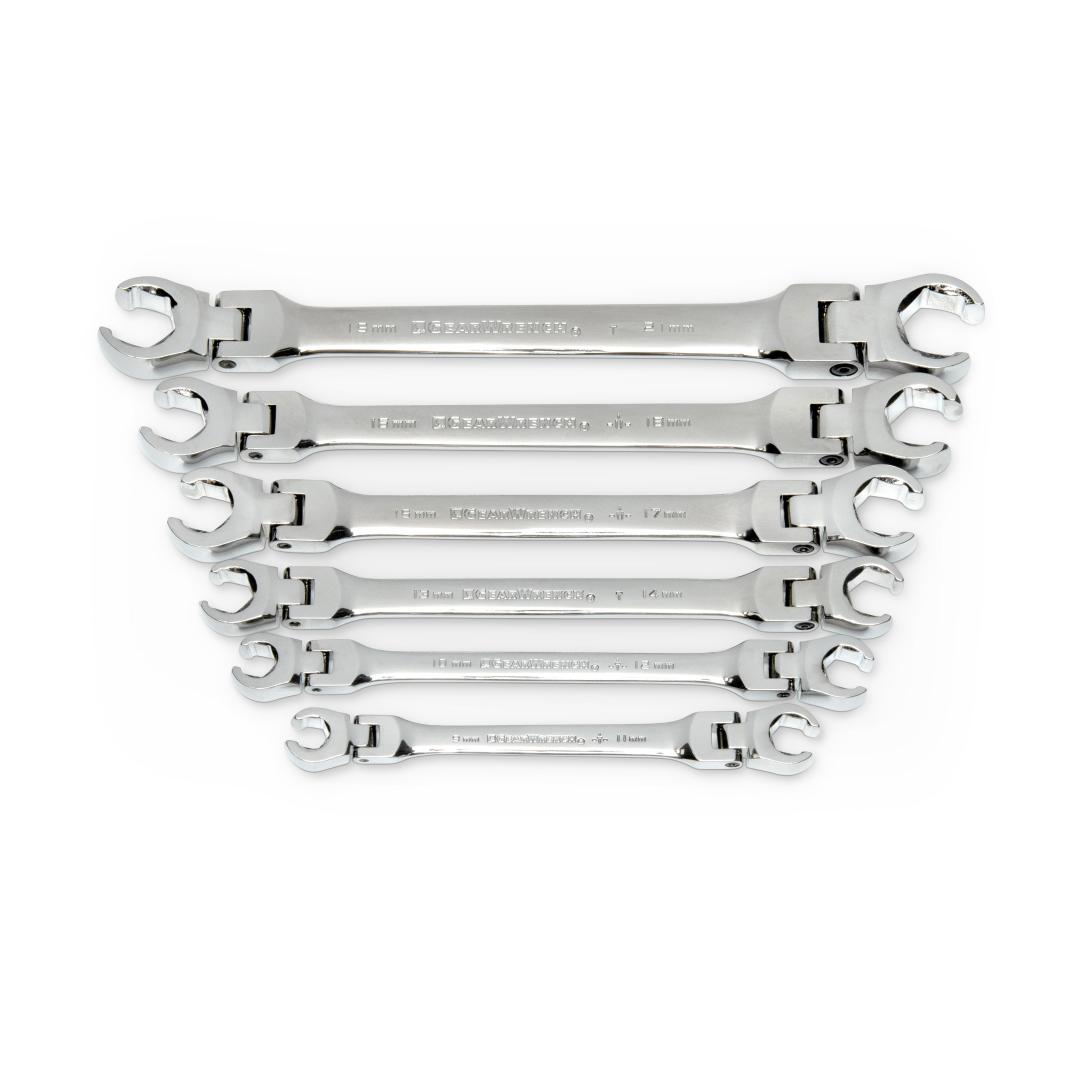 6 Pc. Flex Head Flare Nut Metric Wrench Set