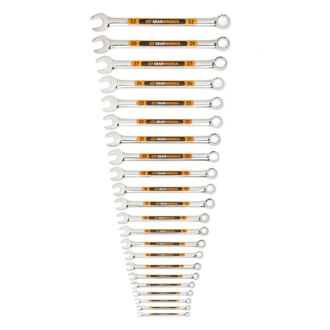 22 Piece 12 Point Metric Hi-Viz Long Pattern Wrench Set
