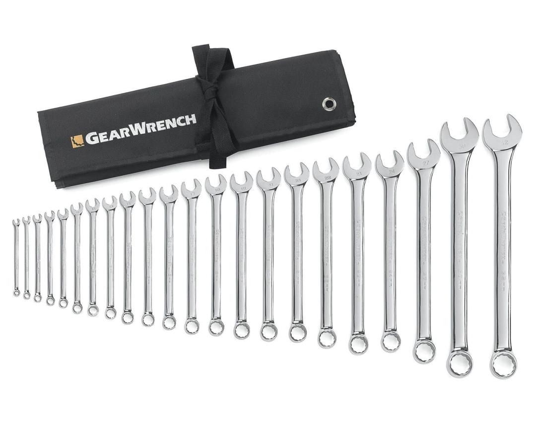22 Pc. 12 Point Long Pattern Combination Metric Wrench Set