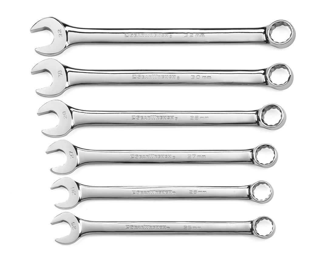6 Pc. Metric 12 Point Long Pattern Combination Wrench Set
