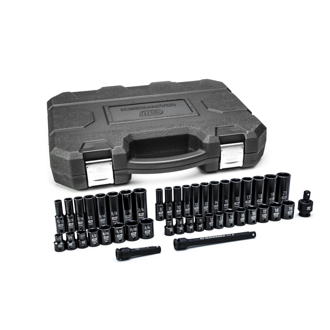 44 Pc. 6 Pt Standard & Deep Impact SAE/Metric Socket Set
