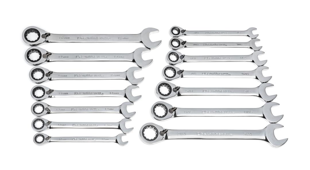14 Pc. 72T Reversible Ratcheting Combo SAE/Metric Wrench Set