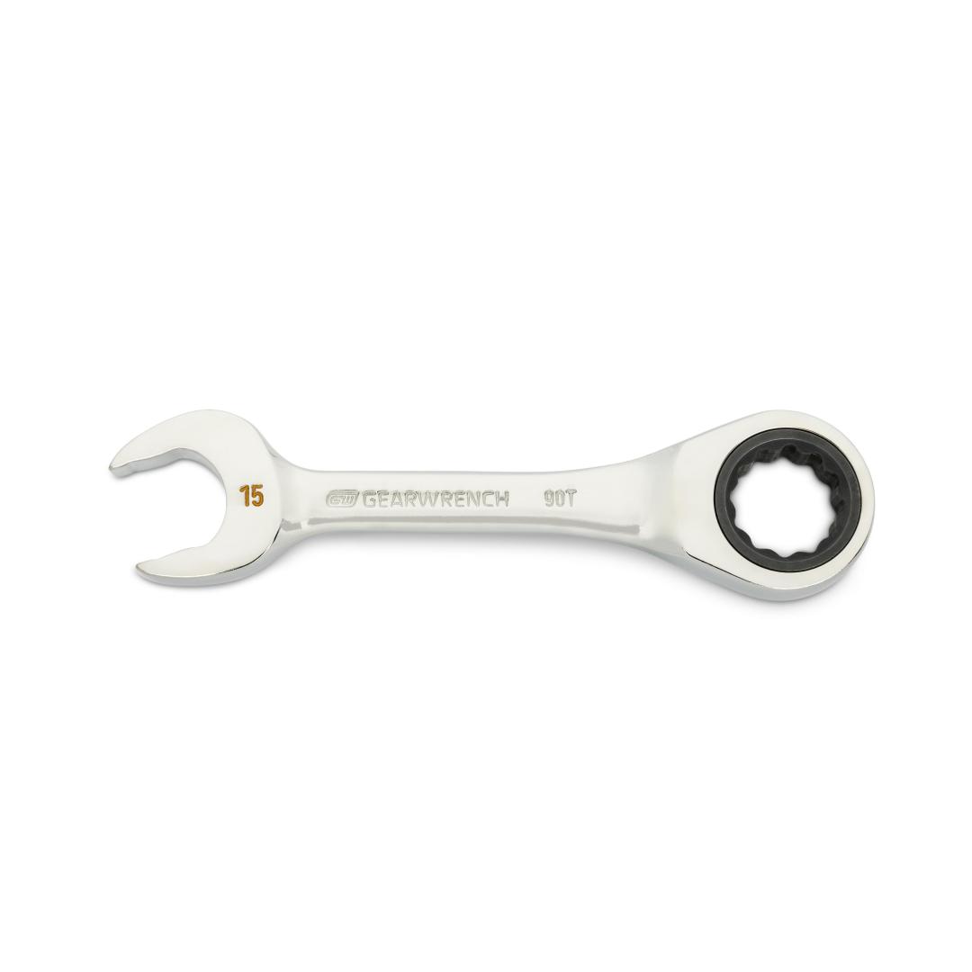 15mm 90Tooth 12 Point Stubby Combination Ratcheting Wrench