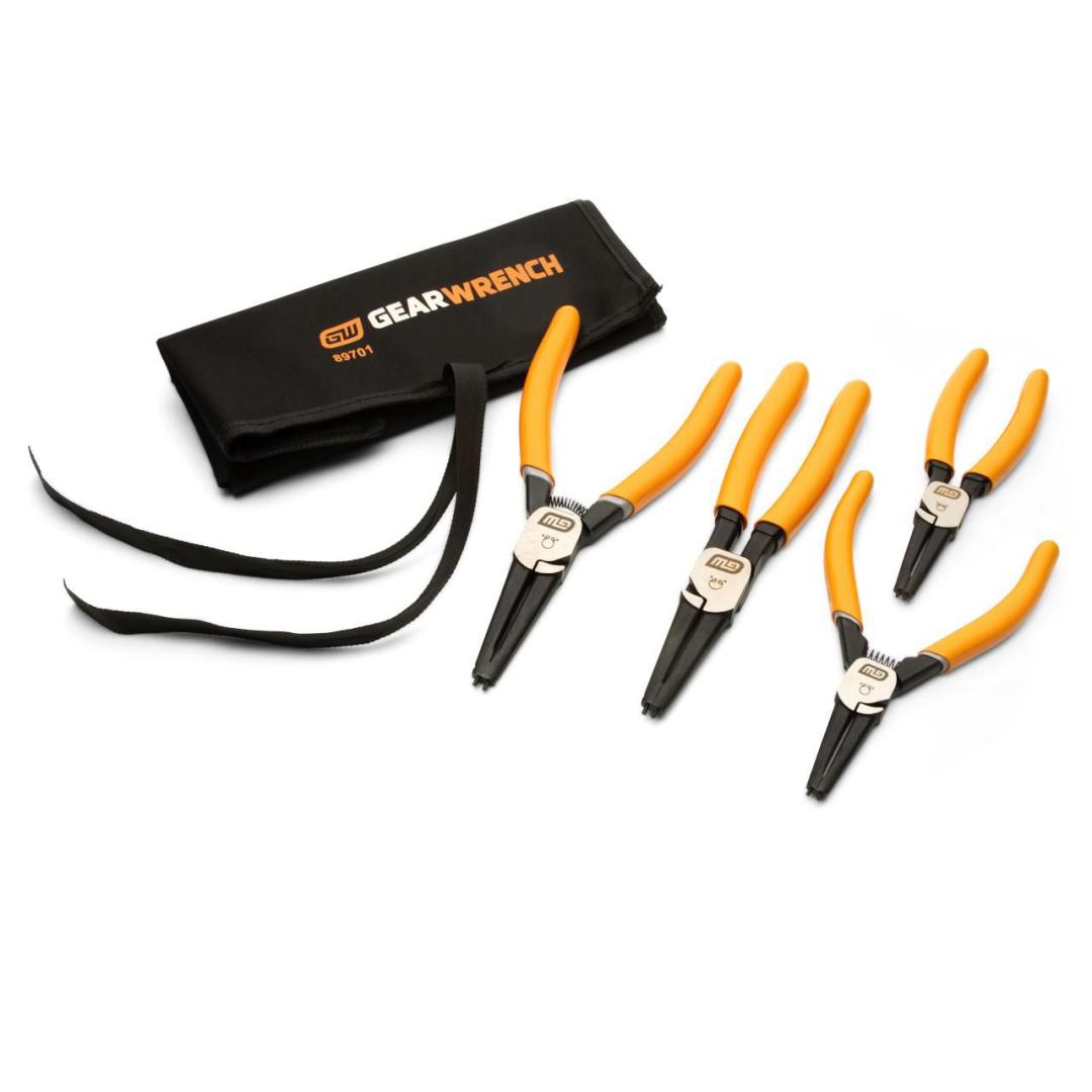 4 Piece Fixed Joint Internal/External Snap Ring Pliers Set