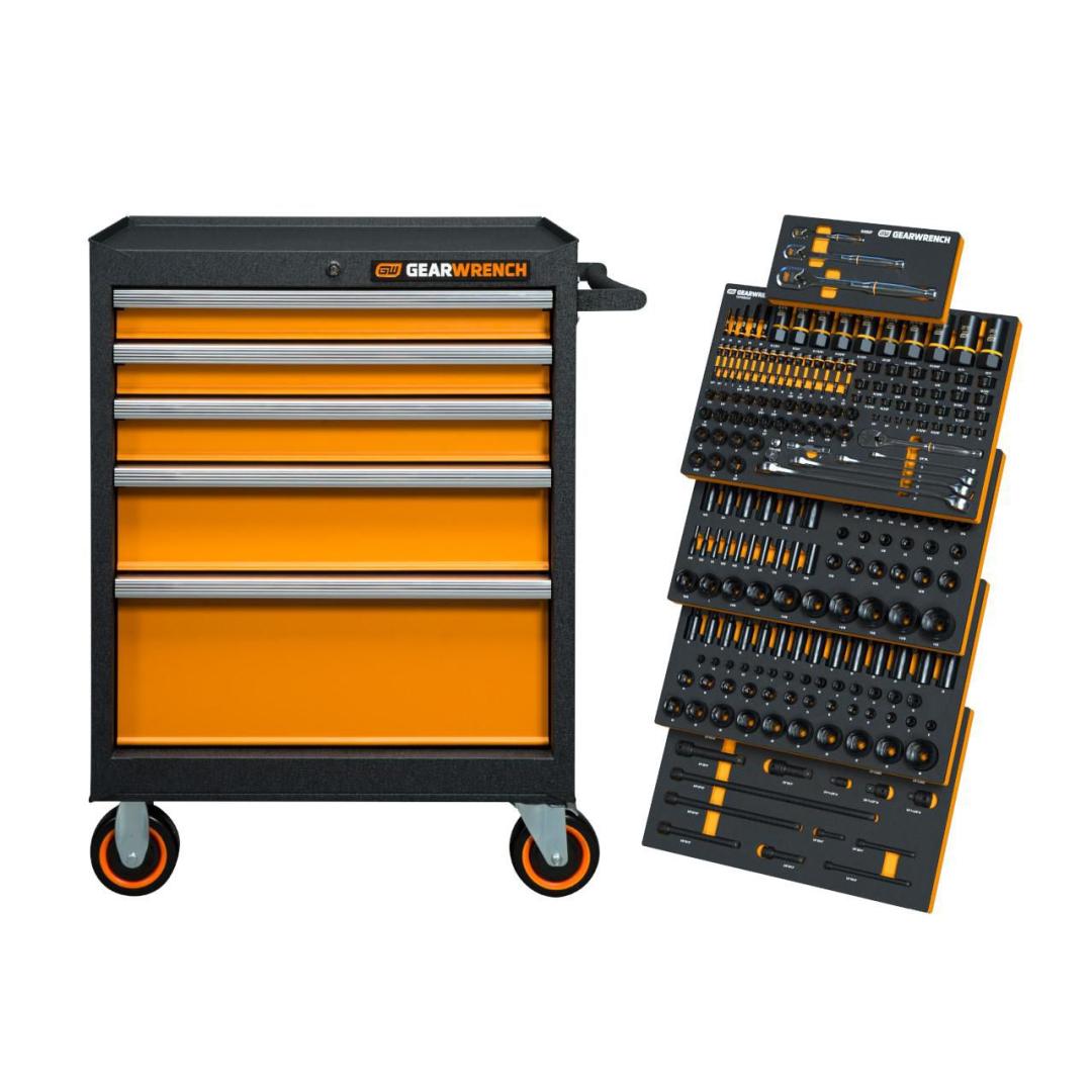 247 Pc. Mechanics Tool Set in Foam Trays with Storage Unit