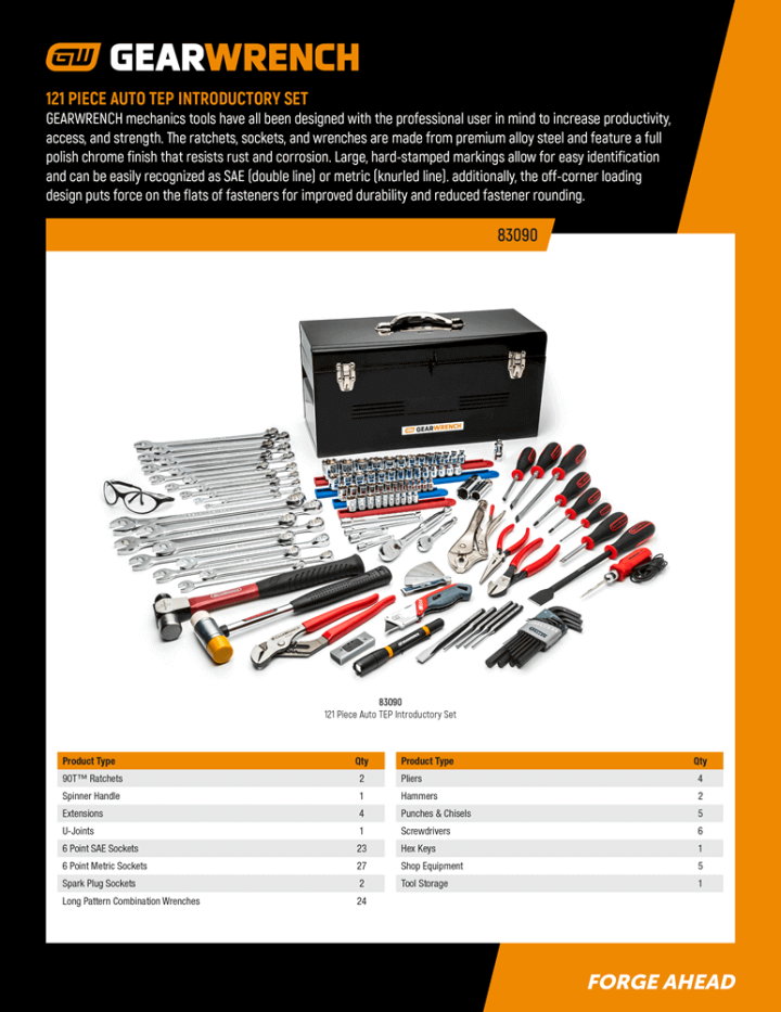 Image of the GEARWRENCH 83090 content list flyer 