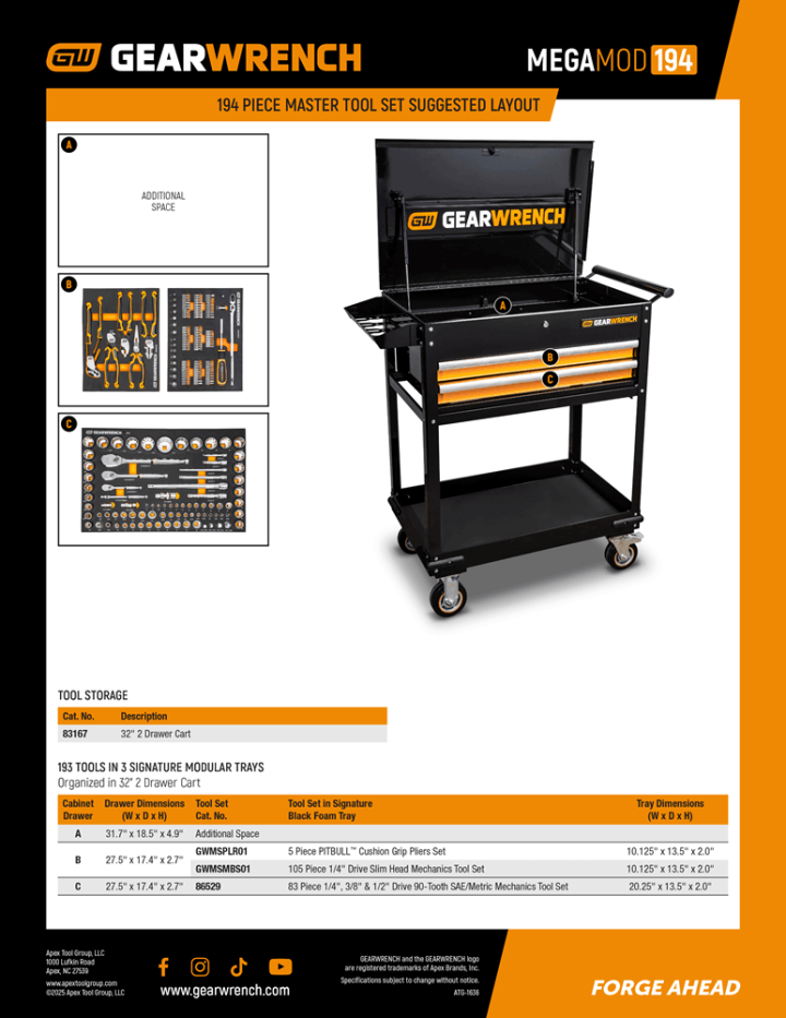 Cover page of the MEGAMOD194 drawer layout document