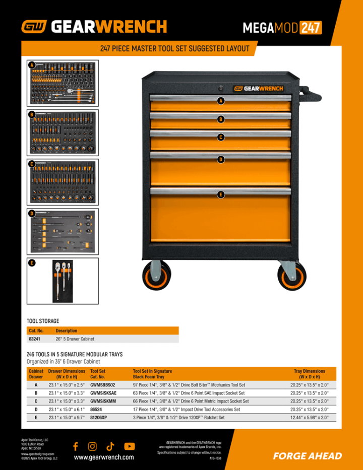 Cover page of the MEGAMOD247 drawer layout document