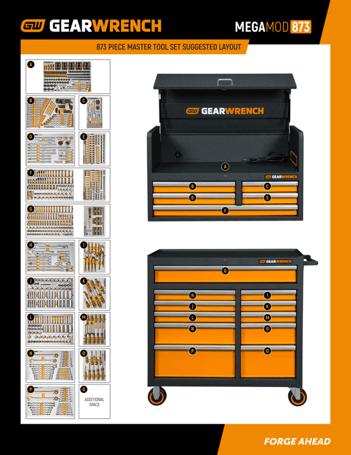 Cover page of the MEGAMOD873 drawer layout document