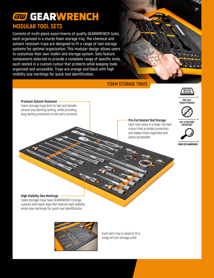 Cover page for the GEARWRENCH Modular Tool Sets product brochure