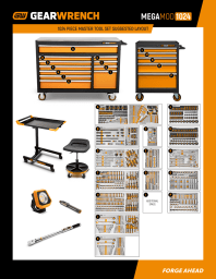 Foam tray layout by storage drawer for GEARWRENCH MEGAMOD1024