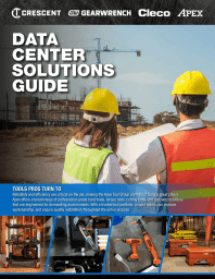 GEARWRENCH Data Center Solutions Guide featuring torque, fastening, service, and maintenance tools for data center installation and operation.