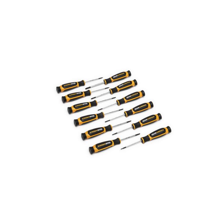 GEARWRENCH 12-Piece Mini Screwdriver Set - Phillips, Slotted, Torx, Dual Material Handle (80057H)