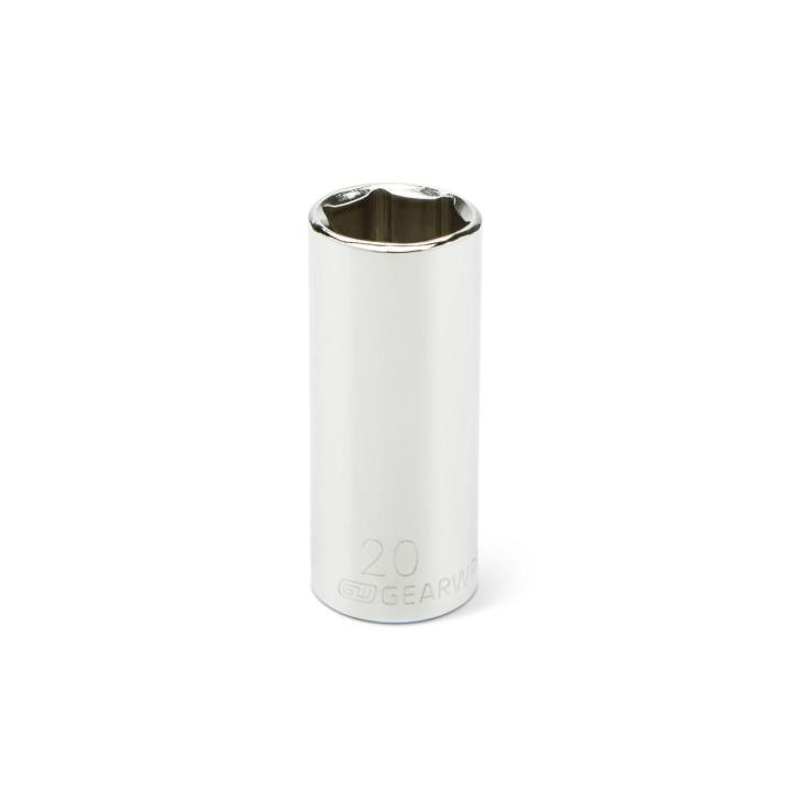 Image of the GEARWRENCH 3/8 Drive 6 Point Deep Metric Socket 20mm on a white background