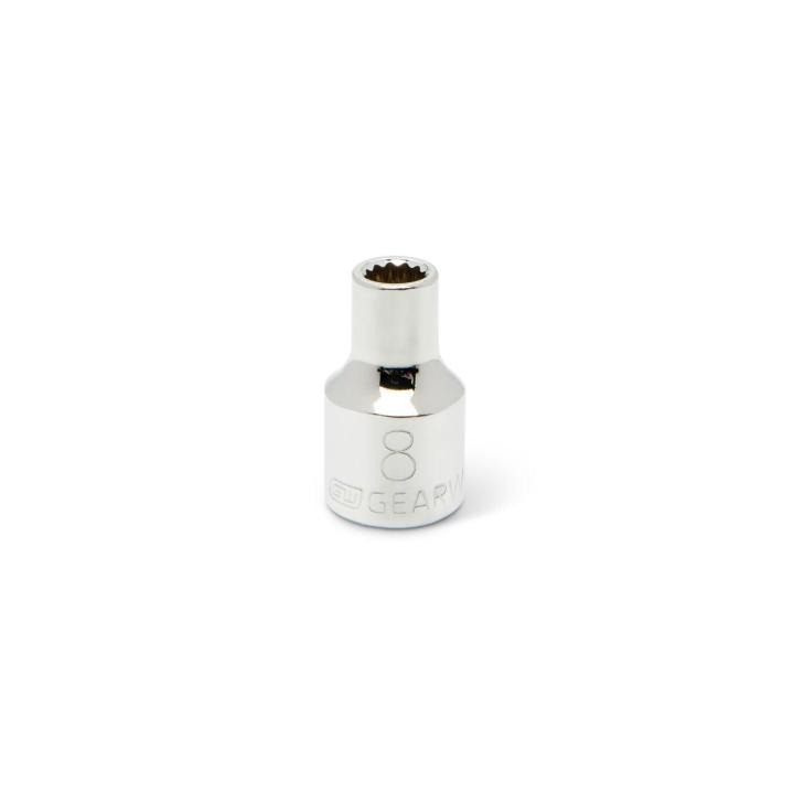 Image of the GEARWRENCH 1/2 Drive 12 Point Standard Metric Socket 8mm on a white background