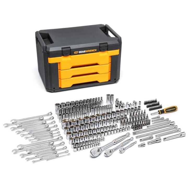 GearWrench 243 piece 6-point mechanic tool set 3-drawer box