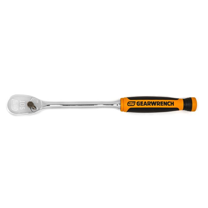 GEARWRENCH 1/4 Drive 90 Tooth Long Handle Dual Material Teardrop Ratchet 8-81029T