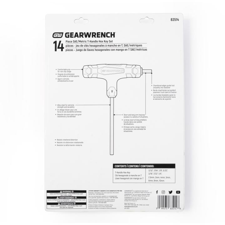 Thusitha① 7/3 14 Piece SAE/Metric T-Handle Hex Key Set