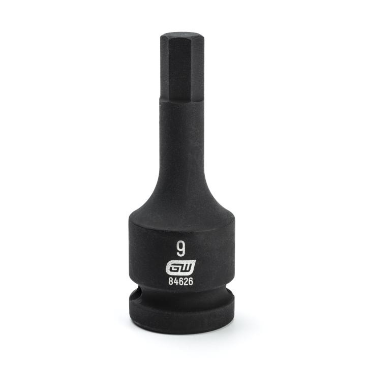 9MM 1/2DR BLACK IMPACT HEX
