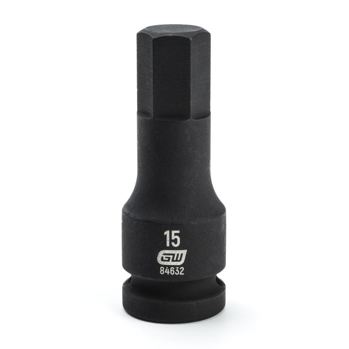 15MM 1/2DR BLACK IMPACT HEX