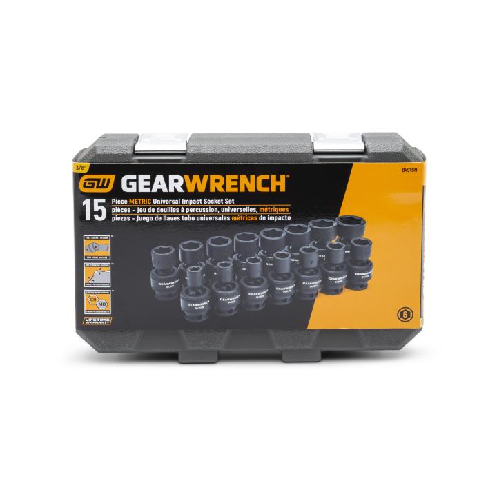 GearWrench 84367N 3/8 Drive 6 Point Standard Universal Impact Metric Socket 21mm Black 