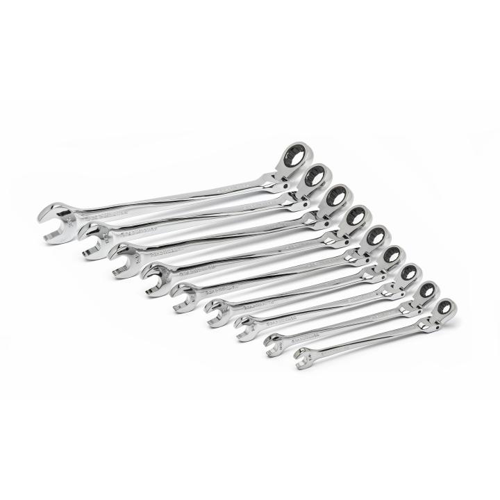 Wrench Set X-Beam Ratcheting SAE Measurement Standard Hand Tool 9-Piece