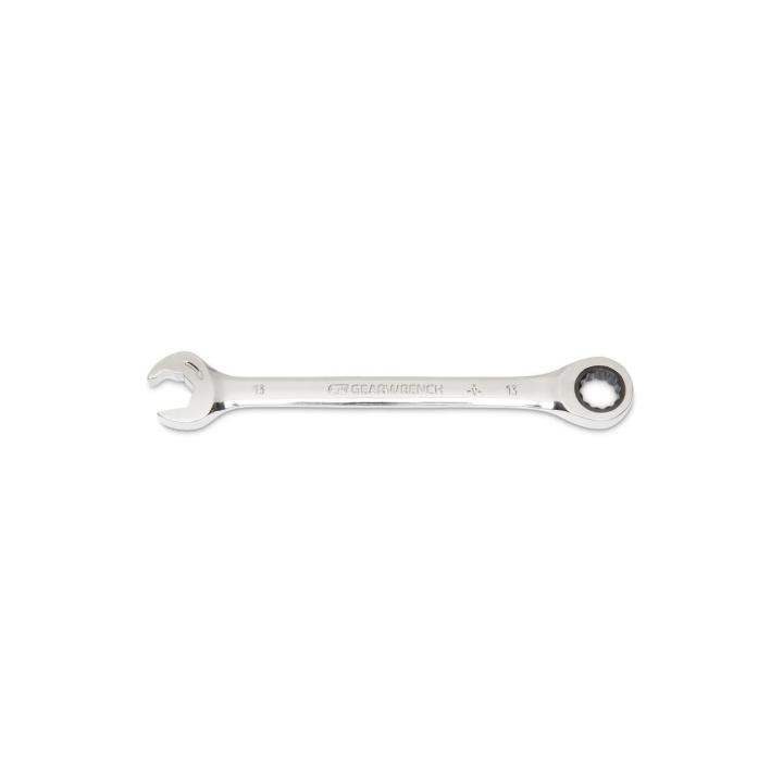 Image of the GEARWRENCH  13mm 72-Tooth 12 Point Open End Ratcheting Combination Wrench on a white background