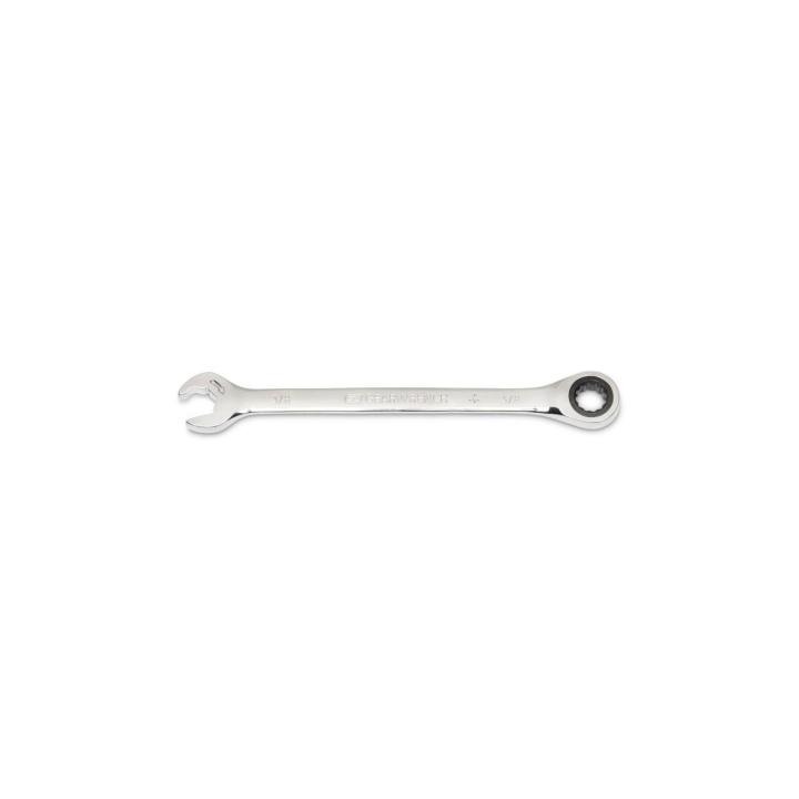 Image of the GEARWRENCH  3/8" 72-Tooth 12 Point Open End Ratcheting Combination Wrench on a white background