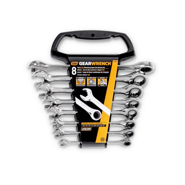 Double Open End Wrench set 8-Pc/Rack - Sockets & Wrenches