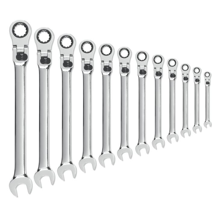12 Pc 72T XL Locking Flex Ratcheting Combo Metric Wrench Set