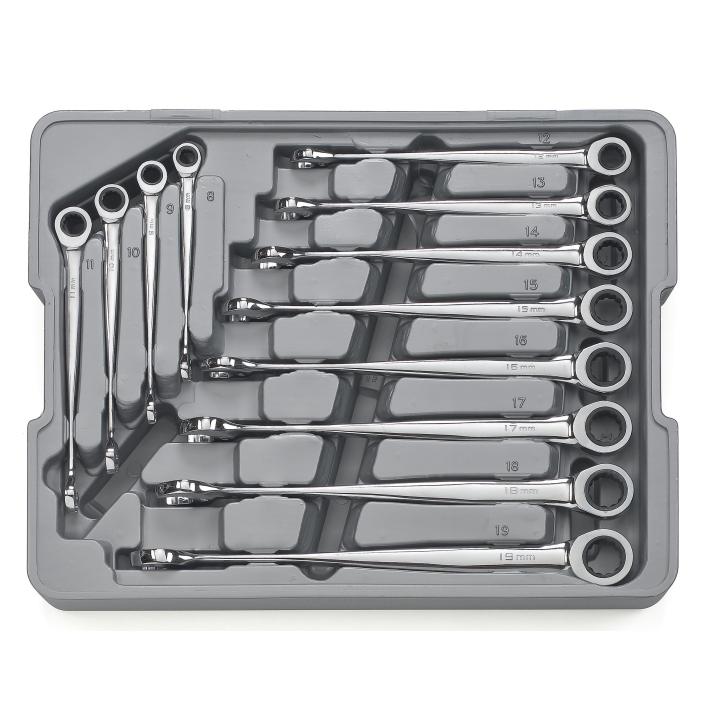 GearWrench 85888 12 Piece Metric X-Beam XL Ratcheting Combination Wrench Set