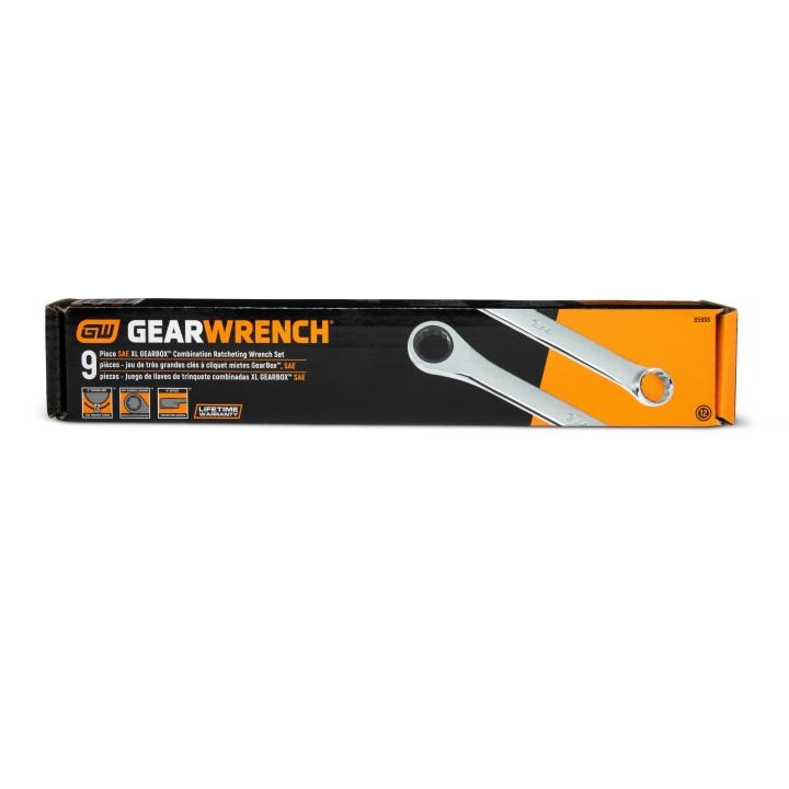 9-Pc GearWrench 85998 KD SAE XL CAMBIO Ratcheting Chiave Inglese Set 