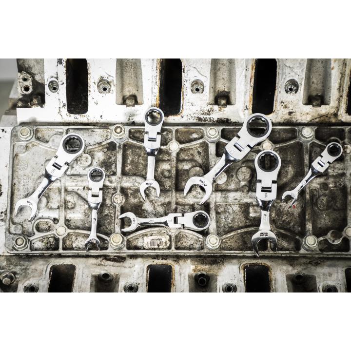 7 Pc. 90T Stubby Flex Combination Wrench Set