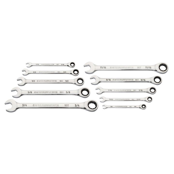 GearWrench 86928 - 16 Pc. 90-Tooth 12 Point Metric Combination Ratcheting Wrench Set
