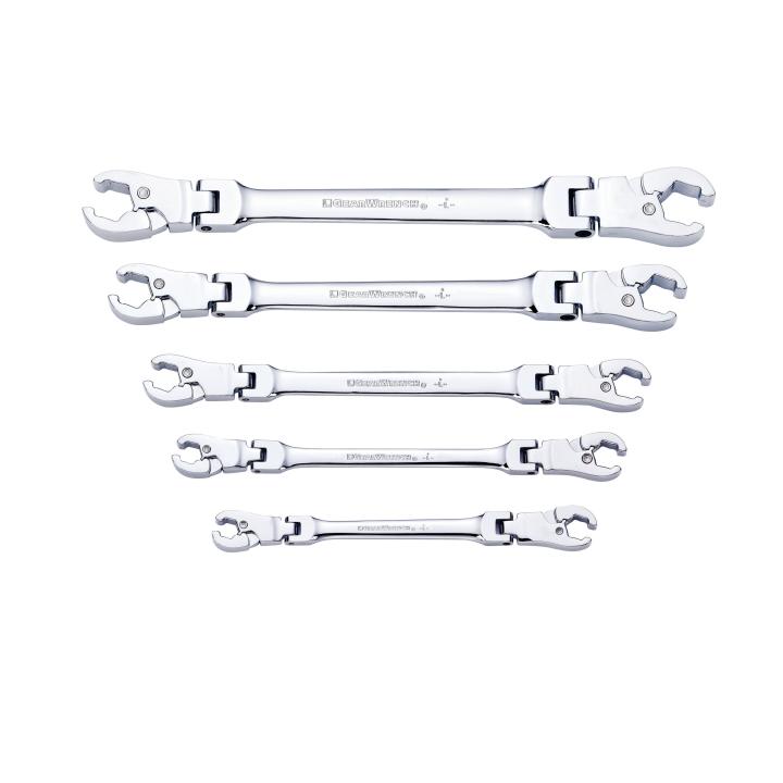 GearWrench 3 Pc SAE Ratcheting Flex Flare Nut Wrench Set 89098 for sale online 