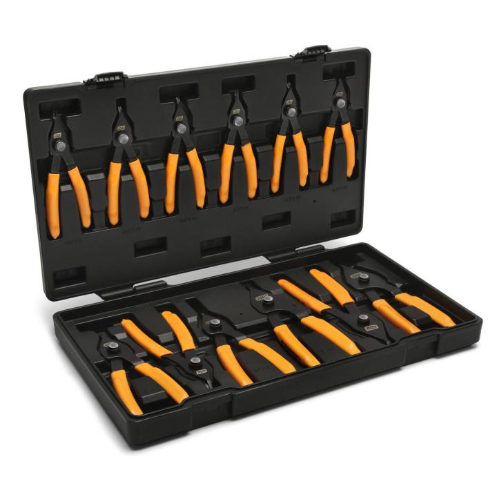 12 Piece Convertible Push Button Snap Ring Pliers Set