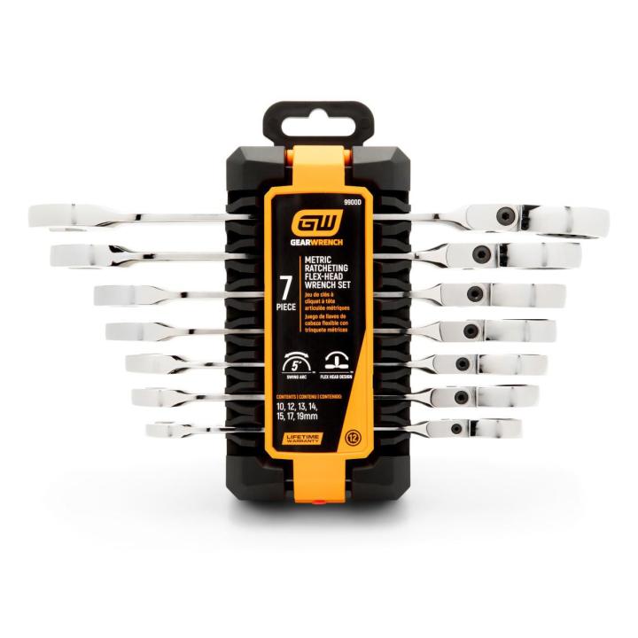 7 Pc. 72T Flex Head Ratcheting Combination Metric Wrench Set
