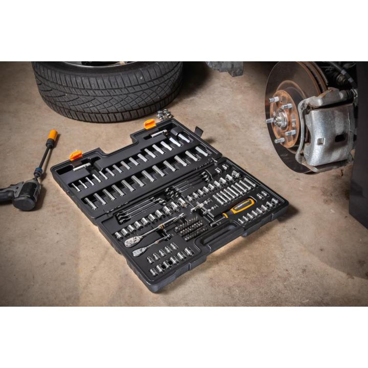 121 Pc 1/4” & 3/8” Dr 90T SAE/MM Mechanics Hand Tool Set