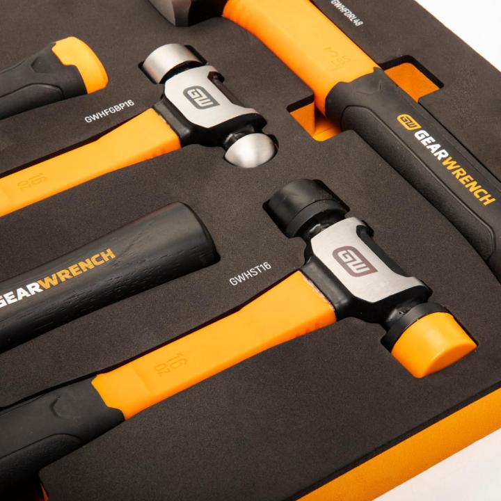 5 Piece Mixed Hammer Set in Foam Tray– Versatile & Organized