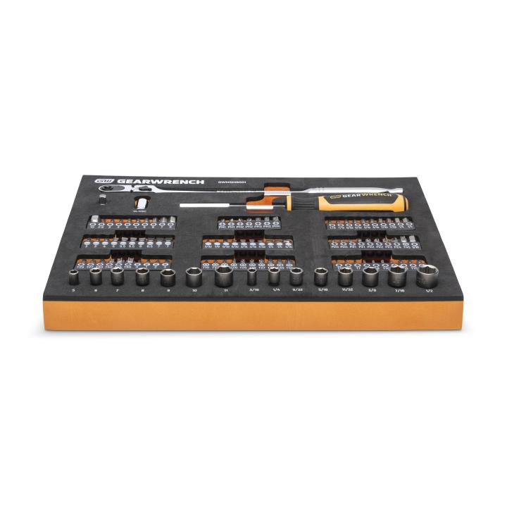 105 Pc. 1/4” Drive Slim Head Mechanics Tool Set in Foam Tray
