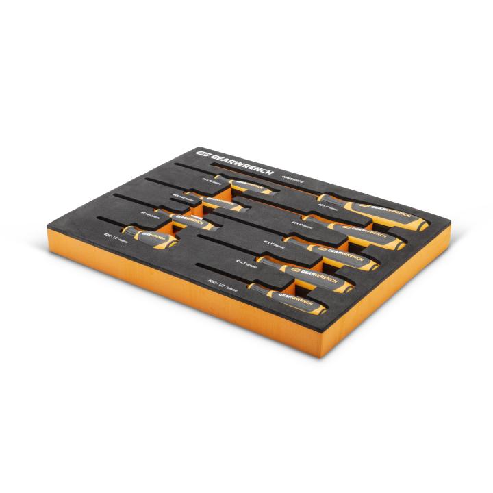 9 Pc Phillips Dual Material Screwdriver Set in Foam Tray