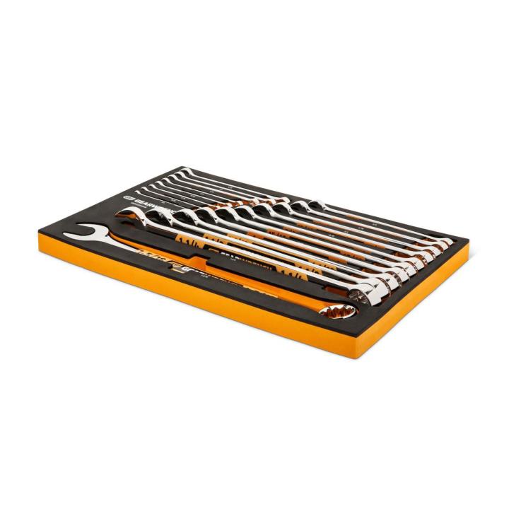 19 Pc 12 Pt Hi-Viz Long Pattern SAE Wrench Set