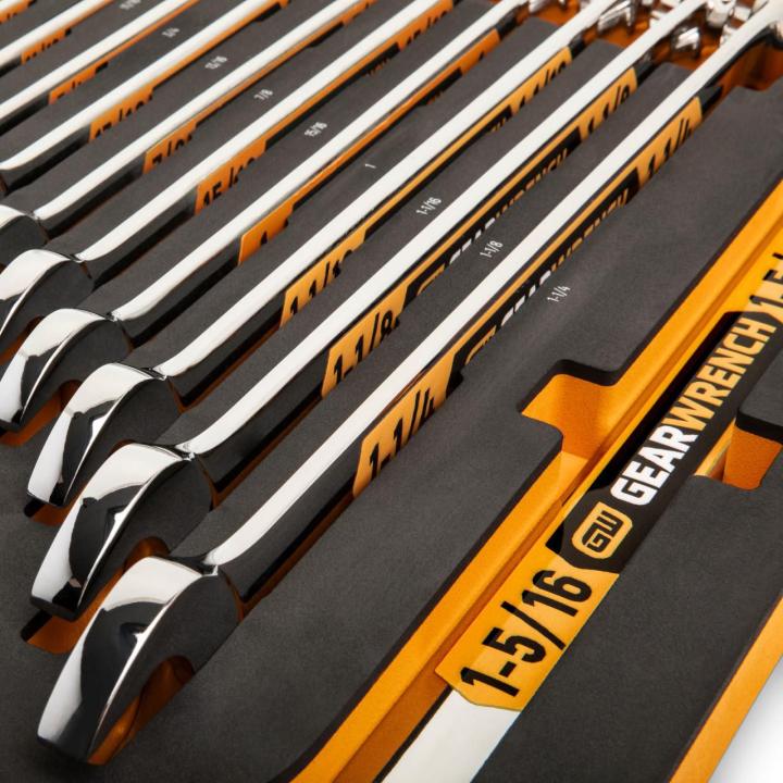 19 Pc 12 Pt Hi-Viz Long Pattern SAE Wrench Set