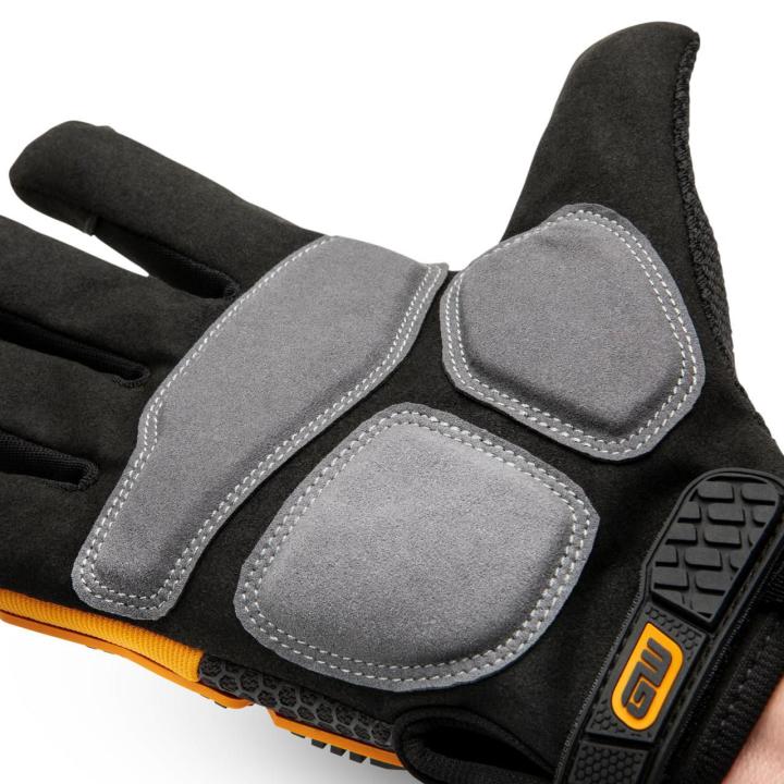 Up close angle of the palm of the GWSGHI2 glove on a white background