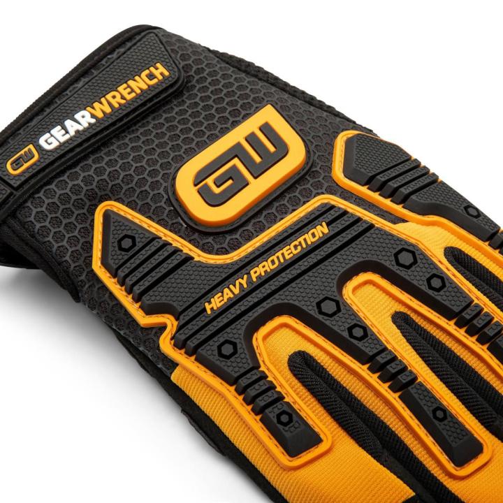 Up close angle of the back of the hand of the GWSGHI3 glove on a white background