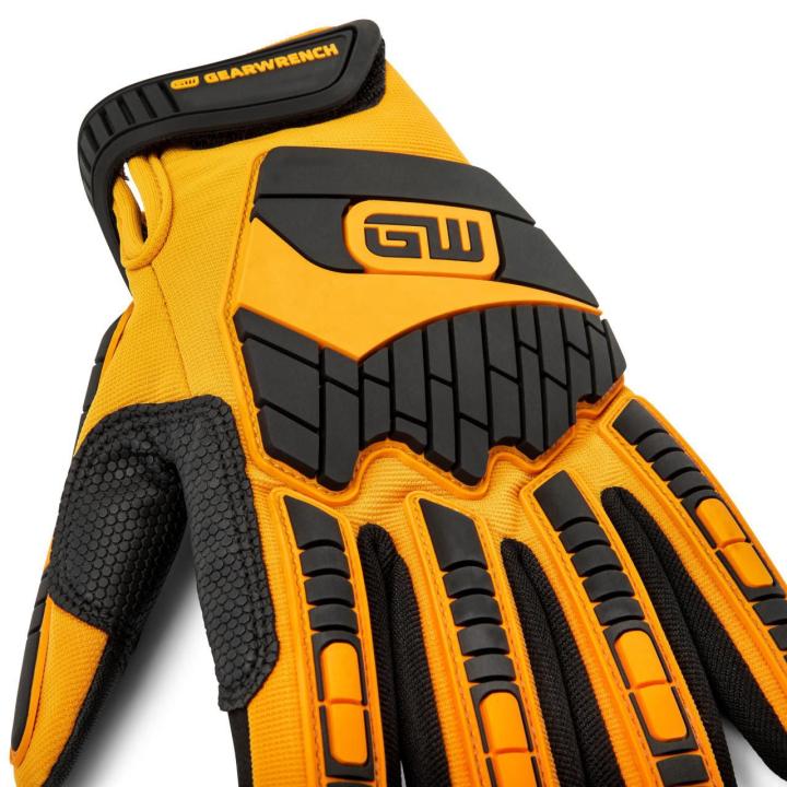 Up close angle of the back of the hand of the GWSGMM2 glove on a white background